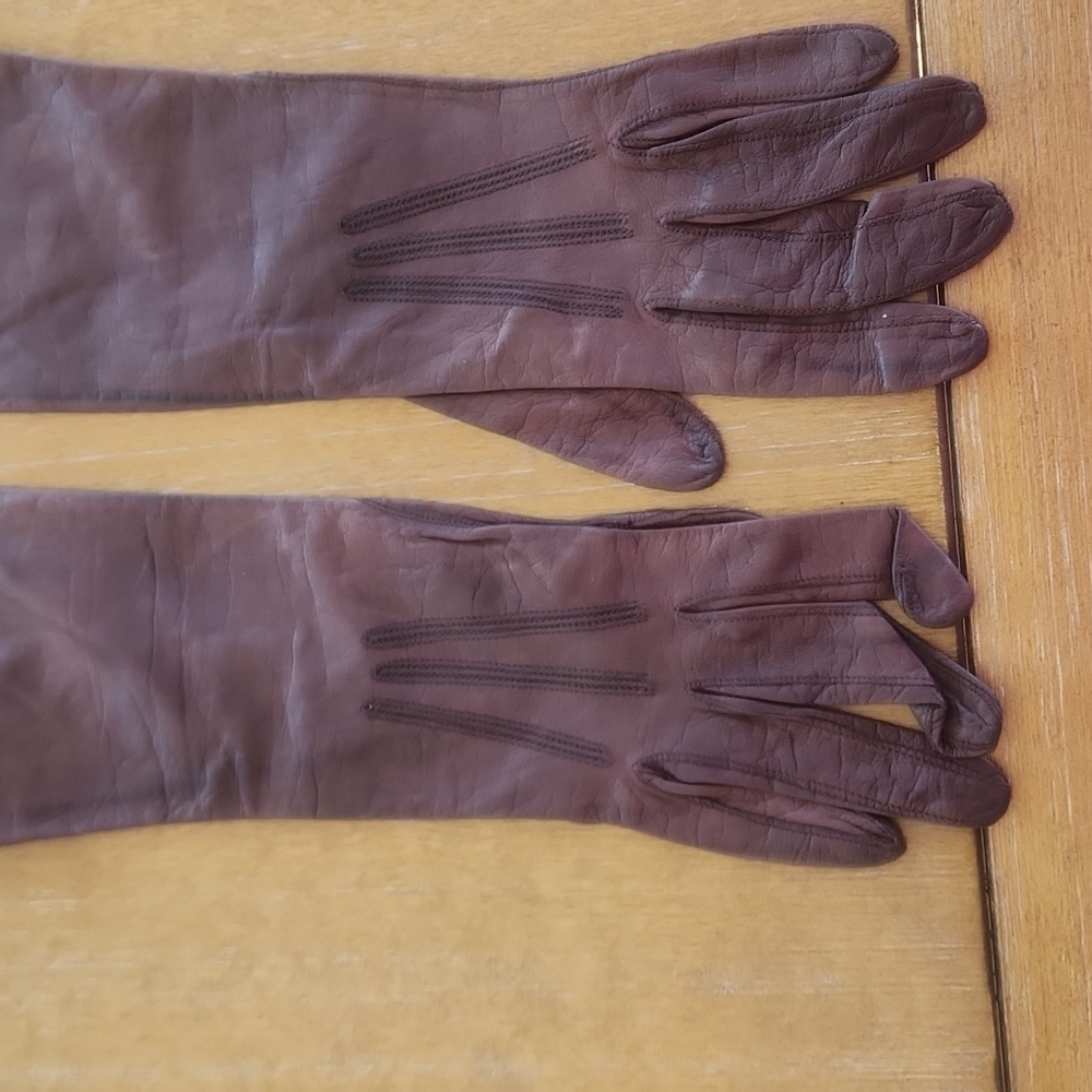 VINTAGE REAL KID LEATHER GLOVES.  MADE FOR A & S - Picture 6 of 12